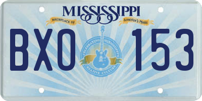 MS license plate BXO153
