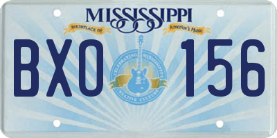 MS license plate BXO156