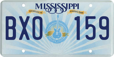 MS license plate BXO159