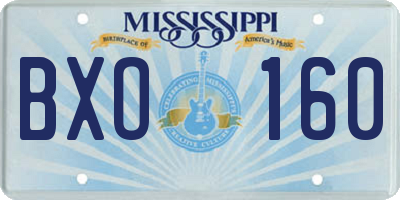 MS license plate BXO160