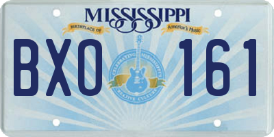 MS license plate BXO161