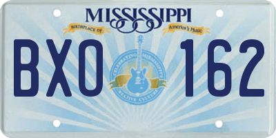 MS license plate BXO162
