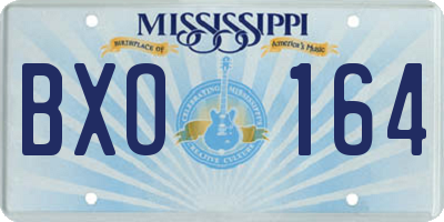 MS license plate BXO164