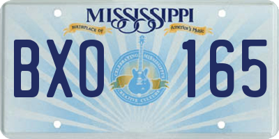 MS license plate BXO165