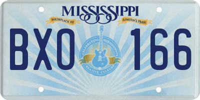 MS license plate BXO166