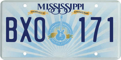MS license plate BXO171