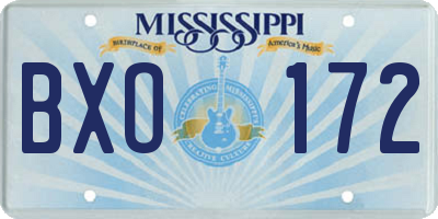 MS license plate BXO172