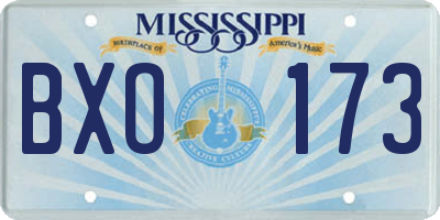 MS license plate BXO173