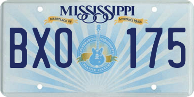 MS license plate BXO175