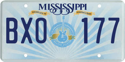 MS license plate BXO177