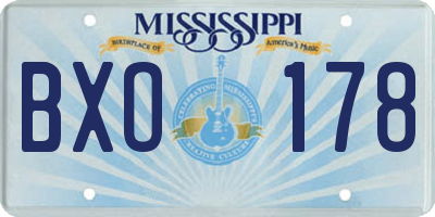 MS license plate BXO178