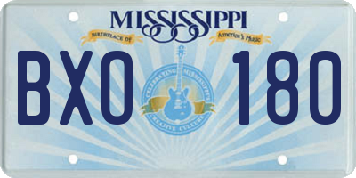 MS license plate BXO180