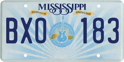 MS license plate BXO183