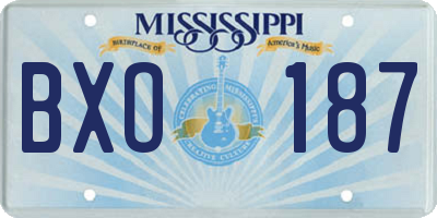 MS license plate BXO187