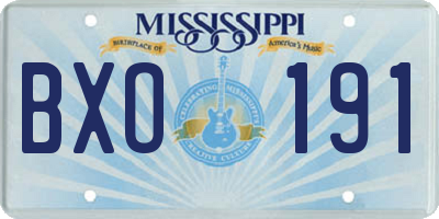 MS license plate BXO191