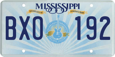MS license plate BXO192