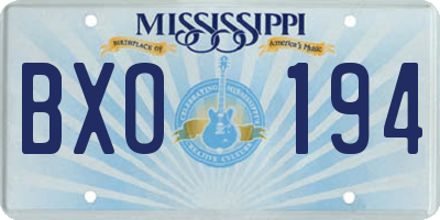 MS license plate BXO194