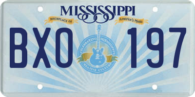 MS license plate BXO197
