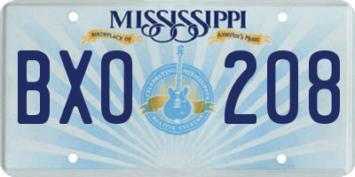 MS license plate BXO208