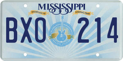MS license plate BXO214
