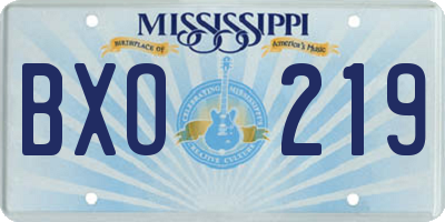 MS license plate BXO219