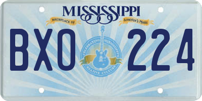 MS license plate BXO224