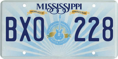 MS license plate BXO228