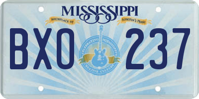 MS license plate BXO237