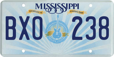MS license plate BXO238