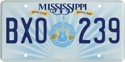 MS license plate BXO239