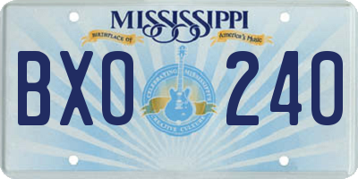 MS license plate BXO240
