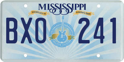 MS license plate BXO241