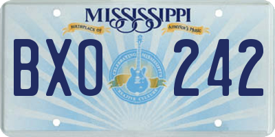 MS license plate BXO242