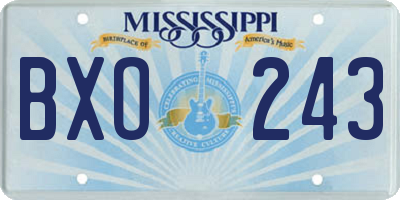 MS license plate BXO243