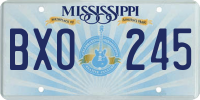 MS license plate BXO245