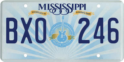 MS license plate BXO246
