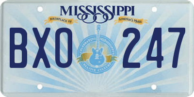 MS license plate BXO247