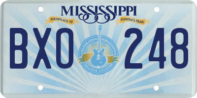 MS license plate BXO248