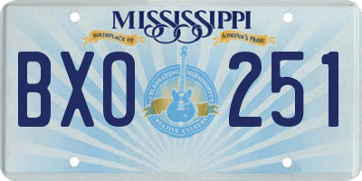 MS license plate BXO251