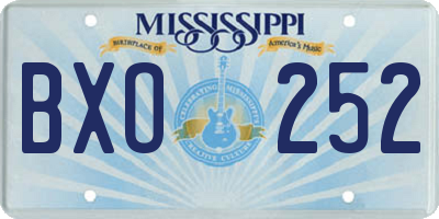 MS license plate BXO252