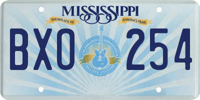 MS license plate BXO254