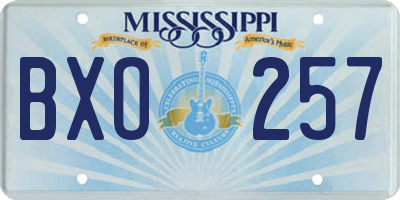 MS license plate BXO257