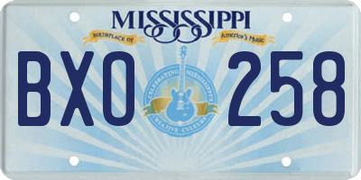 MS license plate BXO258