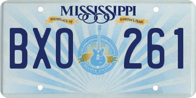 MS license plate BXO261
