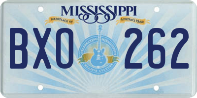MS license plate BXO262