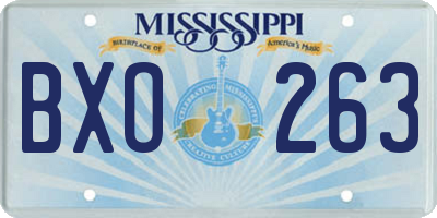 MS license plate BXO263