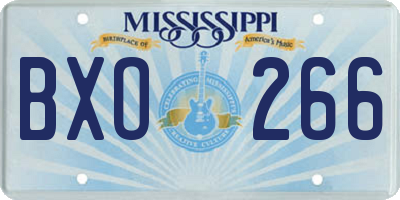 MS license plate BXO266