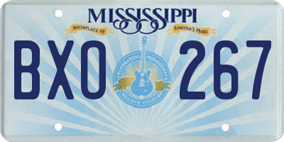 MS license plate BXO267