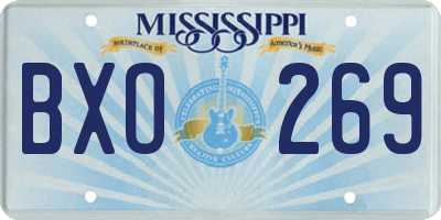 MS license plate BXO269