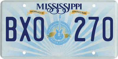 MS license plate BXO270